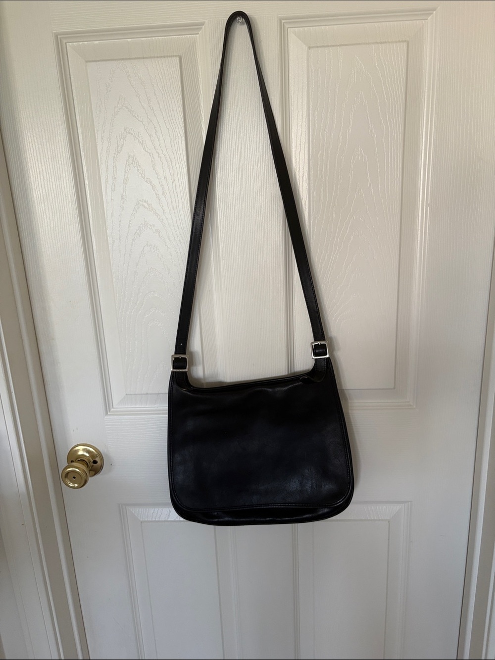 Coach vintage 90’s legacy black saddle leather crossbody bag; signs of wear